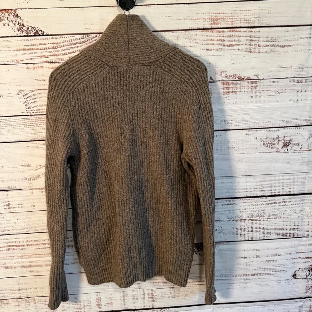 Old Navy Mens Small Brown Shawl Collar Cardigan Sweater Ribbed Knit Grunge